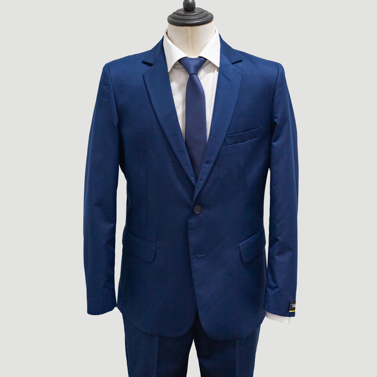 Traje Azul Estructura Labrada Marca Smart Slim 143312 Emporium