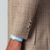 abrigo khaki diseno de cuadros marca business casual slim 131409 KHAKI 4