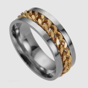anillo dorado con diseno de cadenas marca calak cl sico 141782 200777 1