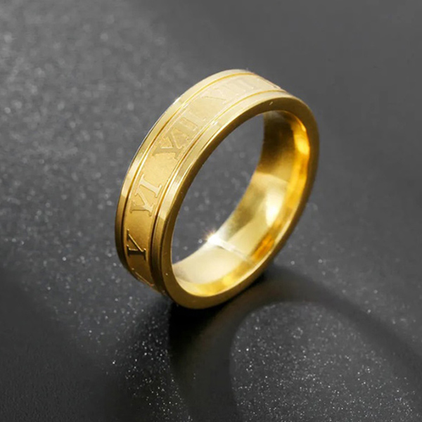 anillo dorado con numeros romanos marca calak cl sico 141809 DORADO 1