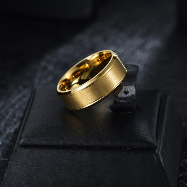 anillo dorado estructura plana marca calak cl sico 141832 DORADO 1