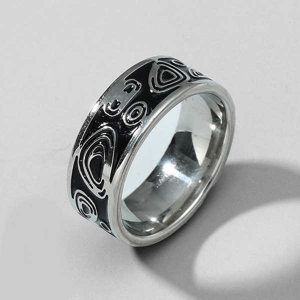 anillo gris con diseno onda vintage marca calak cl sico 141651 GRIS 1