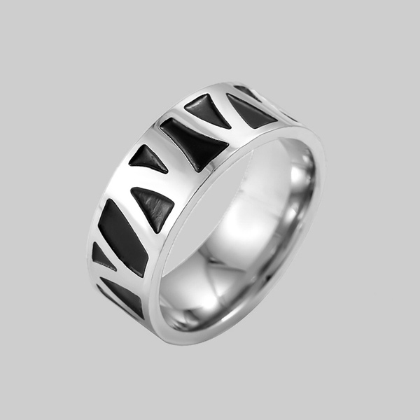 anillo gris con diseno romano marca calak cl sico 141657 GRIS 1