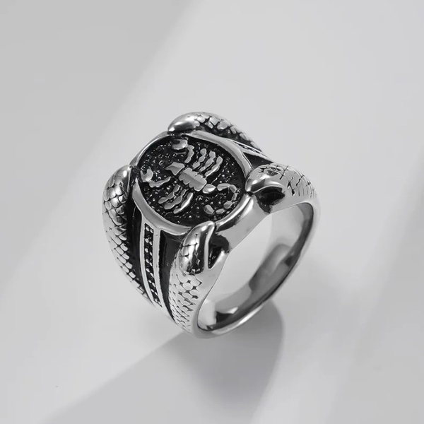 anillo gris de escorpion marca calak cl sico 141768 GRIS 1