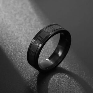 anillo negro con numeros romanos marca calak cl sico 141813 200774 1