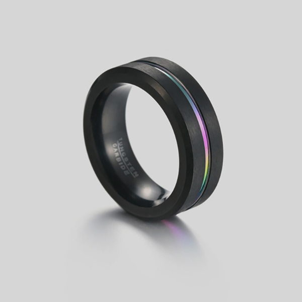 anillo negro de tungsteno marca calak cl sico 141842 NEGRO 1