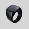 anillo negro steel square silver marca calak cl sico 141868 NEGRO 1