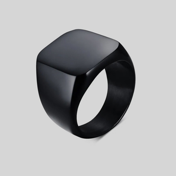 anillo negro steel square silver marca calak cl sico 141868 NEGRO 1