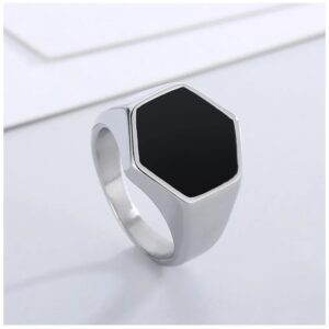 anillo plateado diseno hexagonal marca calak cl sico 143012 318776 1