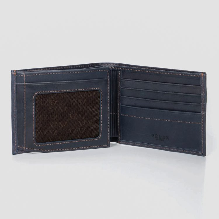 billetera azul estructura plana marca v lez cl sico 139761 338104 4