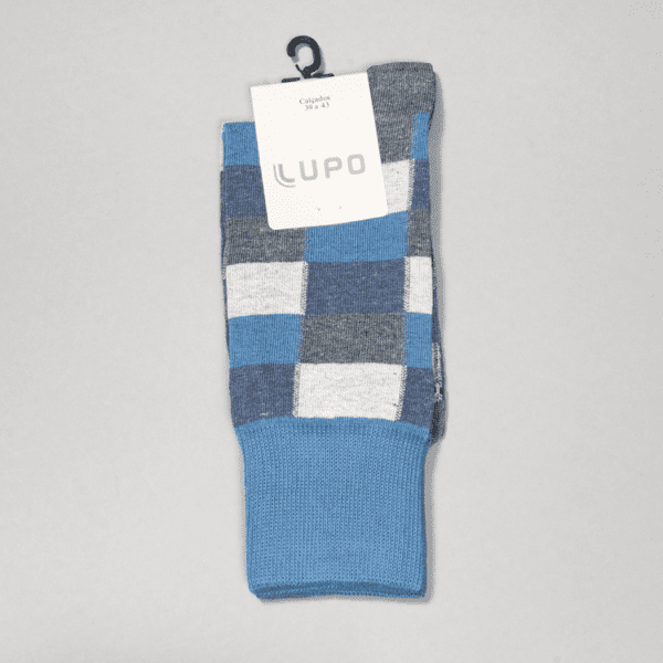 calcetines azul diseno de cuadros marca lupo cl sico 138197 186885 1