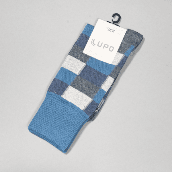 calcetines azul diseno de cuadros marca lupo cl sico 138197 186885 2