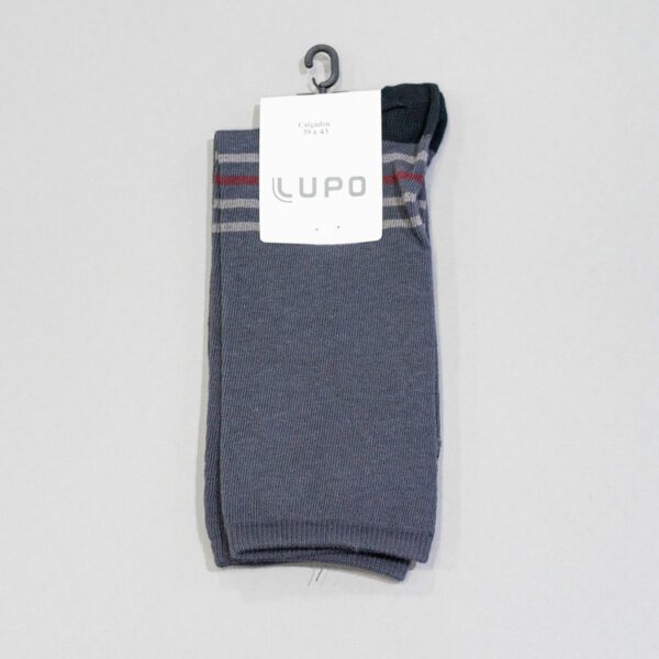 calcetines azul diseno de lineas marca lupo cl sico 146391 GRIS 1