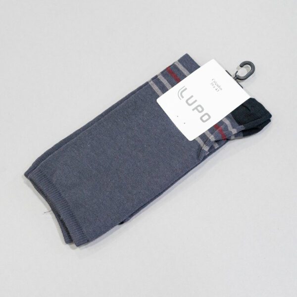 calcetines azul diseno de lineas marca lupo cl sico 146391 GRIS 2