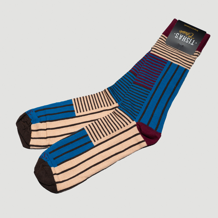 calcetines azul diseno de lineas marca tishas cl sico 158694 327780 1