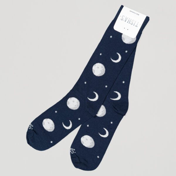 calcetines azul diseno luna marca tishas cl sico 151912 AZUL 1