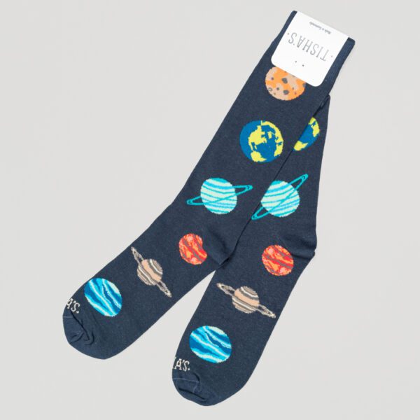 calcetines azul diseno planetas marca tishas cl sico 151909 AZUL 1