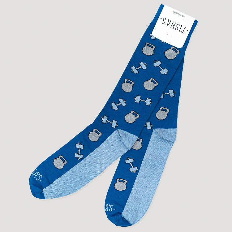 Calcetines azul estilo Fitness marca Tishas clásico | 129650