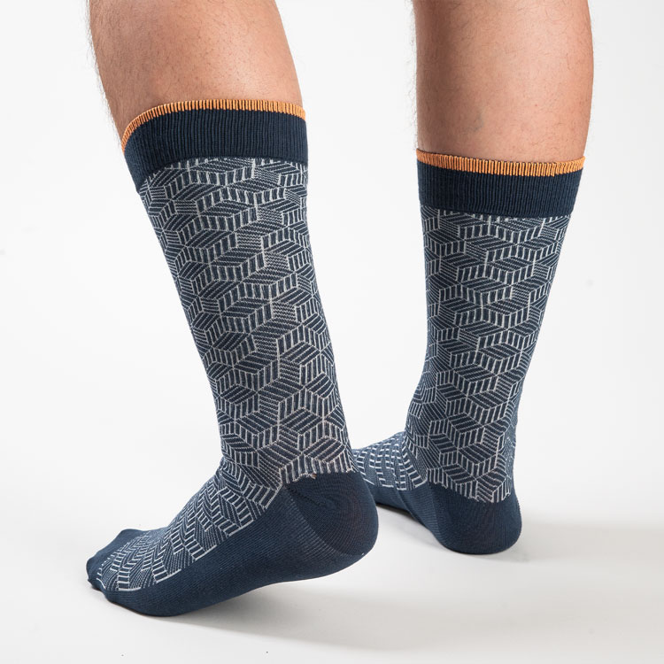 calcetines azul estilo geom trico marca emporium cl sico 135232 380337