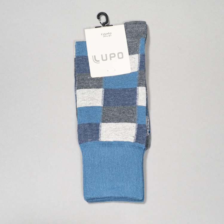 Calcetines azul diseño de cuadros marca Lupo clásico | 138197