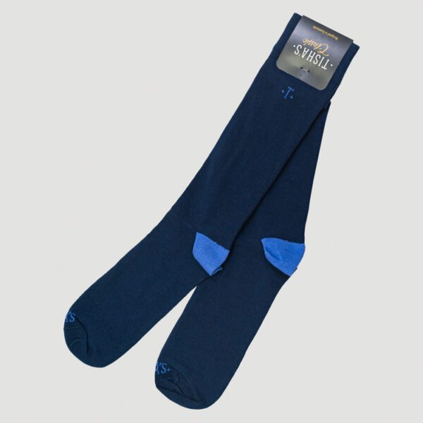 calcetines azul estructura plana marca tishas cl sico 146417 233763 1