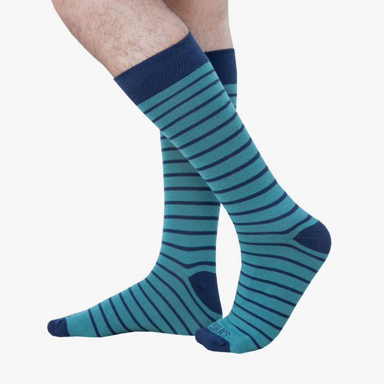 calcetines azul estructura plana marca tishas cl sico 161059 AZUL 1
