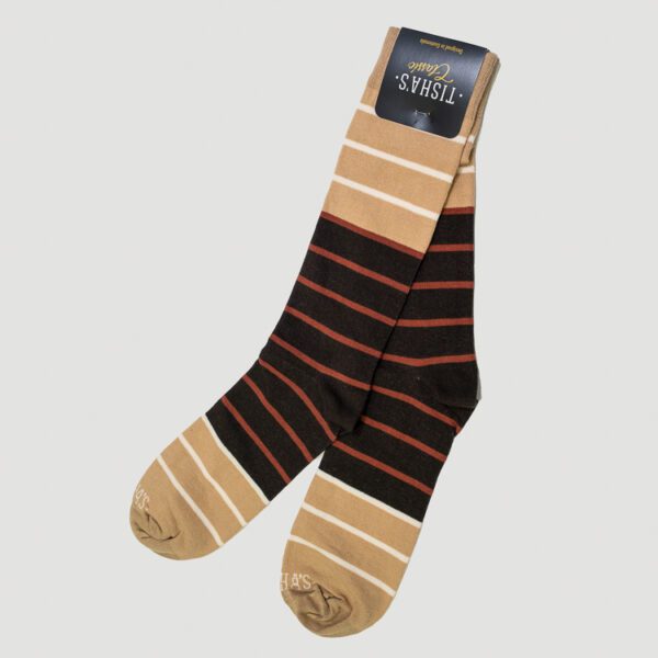 calcetines caf diseno de lineas marca tishas cl sico 144069 CAFE 1