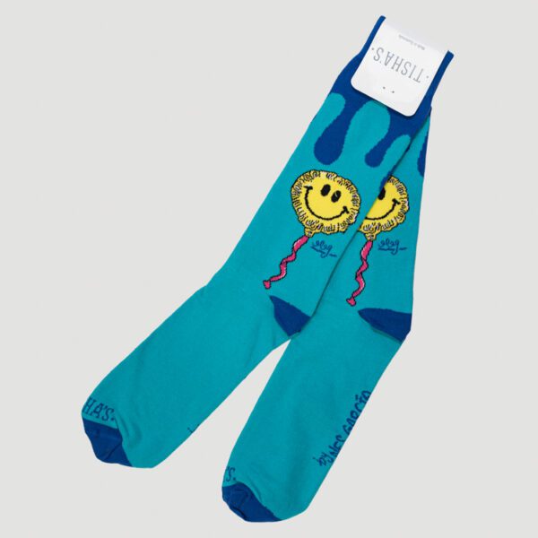 calcetines celeste diseno somos instantes marca tishas cl sico 143026 CELESTE 1