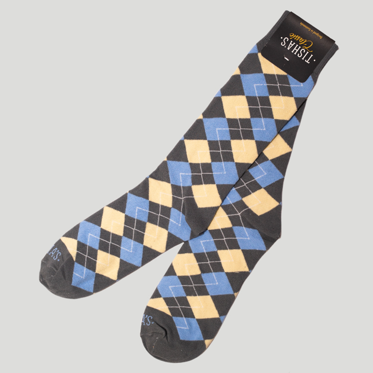 Calcetines gris diseño Rombos Grey marca Tishas clásico | 136336