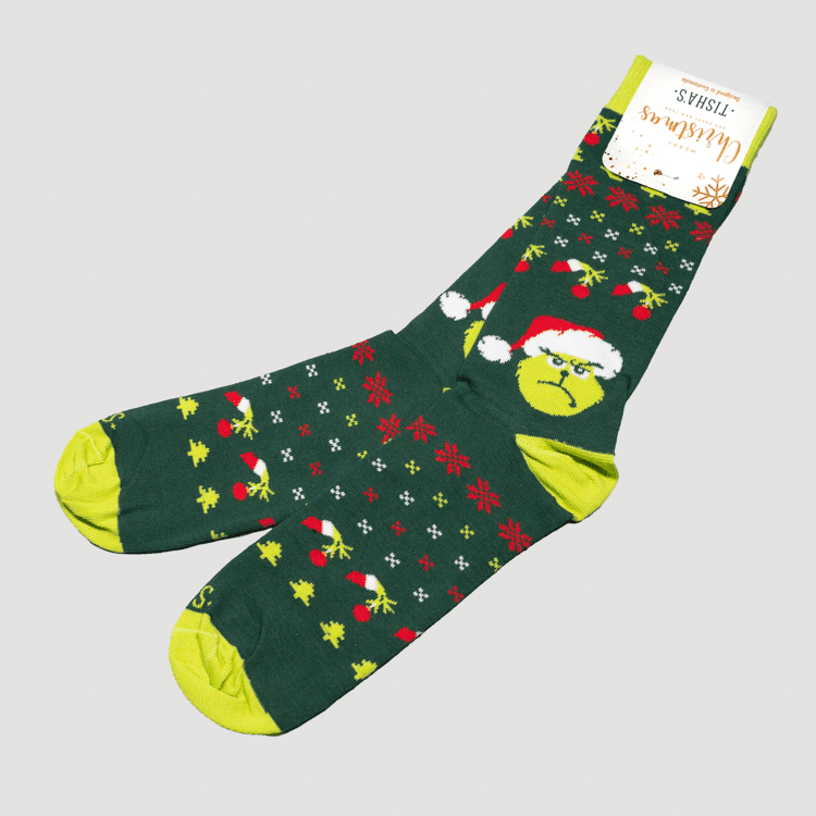 calcetines verde diseno xmas grinch marca tishas cl sico 147622 327800 1