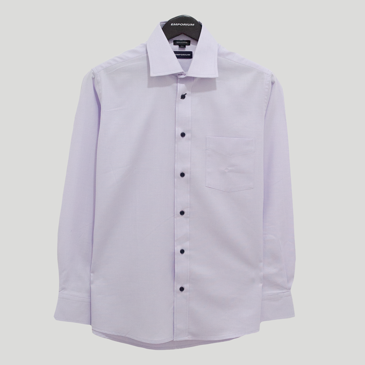 Camisa lila estructura plana lisa marca Emporium slim | 136602