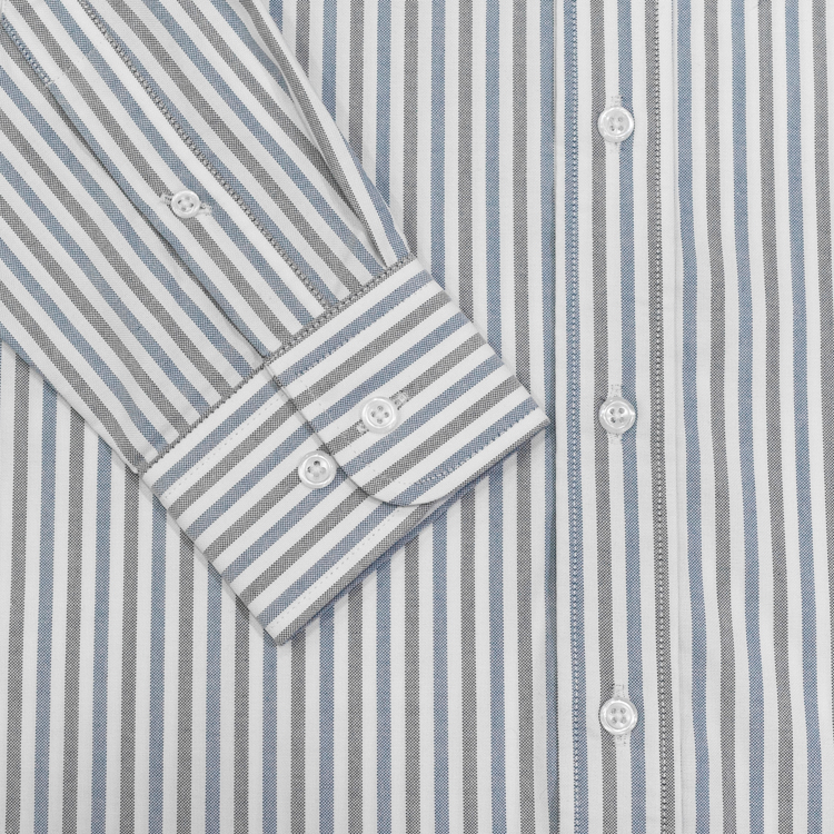 camisa azul con diseno de lineas marca emporium slim 140492 AZUL 3