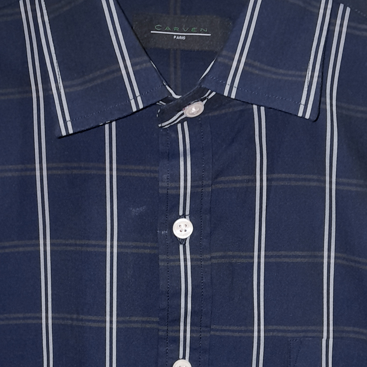 camisa azul diseno con lineas marca carven cl sico 147491 AZUL MA 2