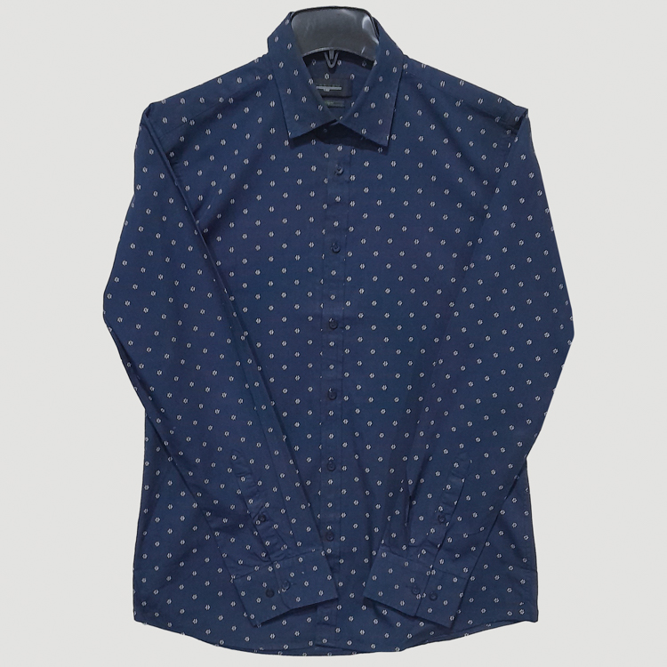 camisa azul diseno con puntos marca carven cl sico 147487 361633 1