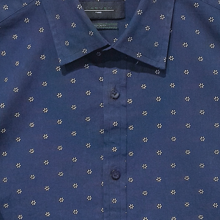 camisa azul diseno con puntos marca carven cl sico 147487 AZUL 2