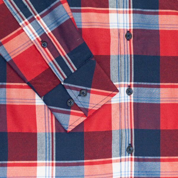 camisa azul diseno de cuadros con coderas marca business casual cl sico 141372 AZUL 4