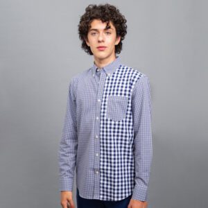 camisa azul diseno de cuadros marca carven cl sico 155677 296559 1