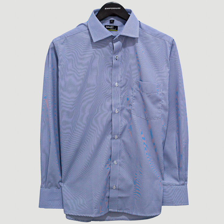 Camisa azul diseño de líneas finas marca Smart slim | 127701