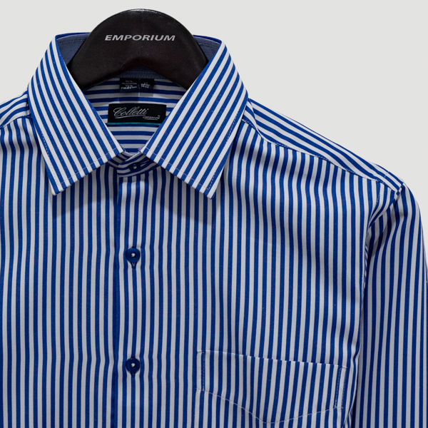 camisa azul diseno de lineas marca colletti cl sico 142006 AZUL 3