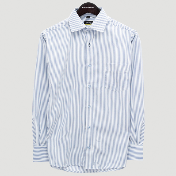 camisa azul diseno de lineas marca smart slim 141334 AZUL 1