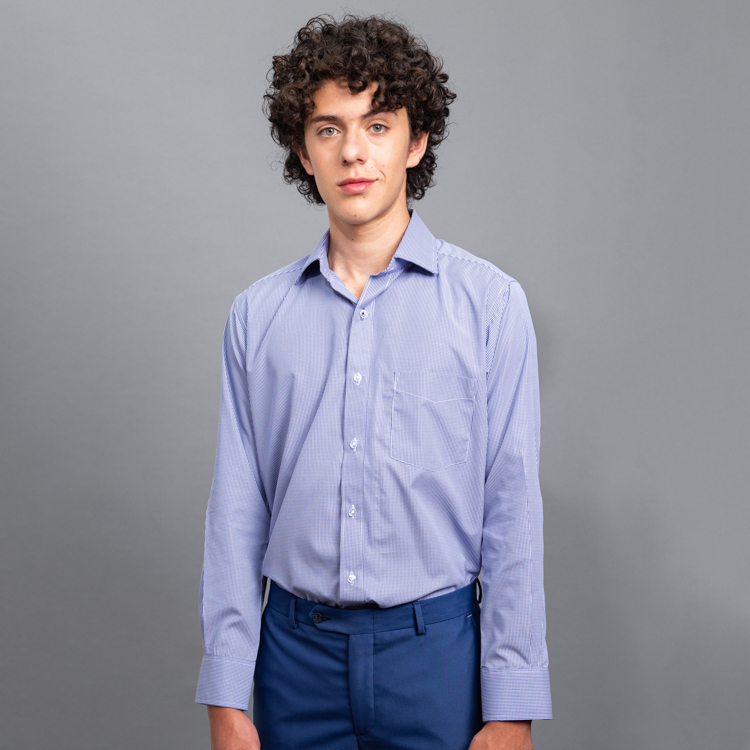 camisa azul diseno de lineas marca smart slim 148251 AZUL 1