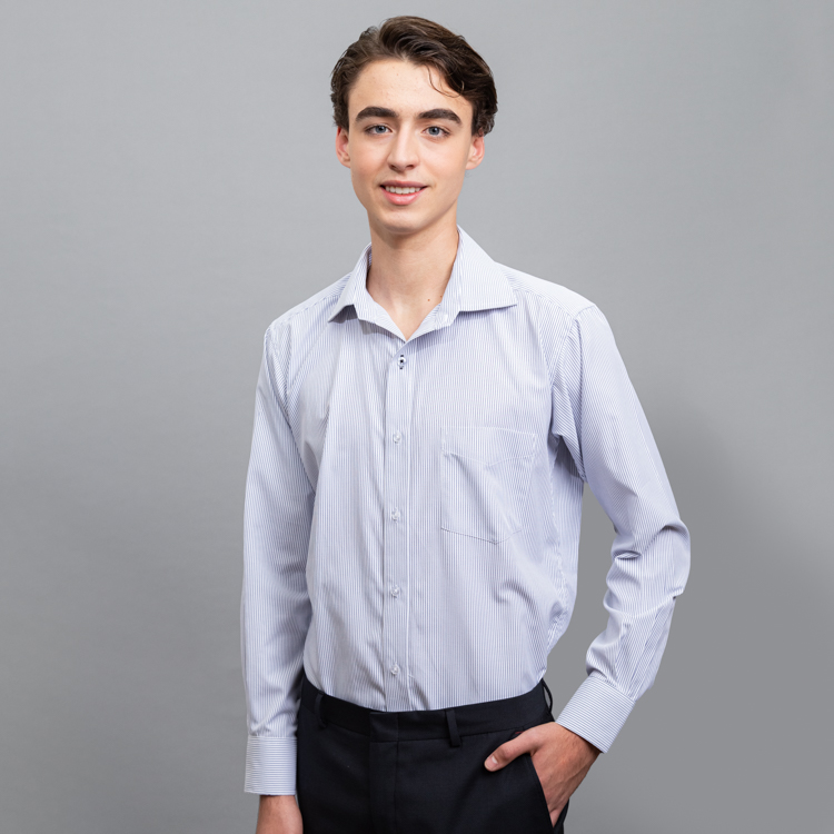 camisa azul diseno de lineas marca smart slim 152679 AZUL 1