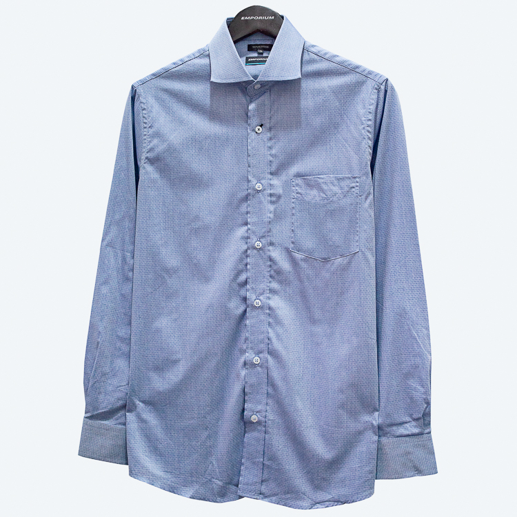 Camisa azul diseño de puntos marca Emporium clásico | 124719