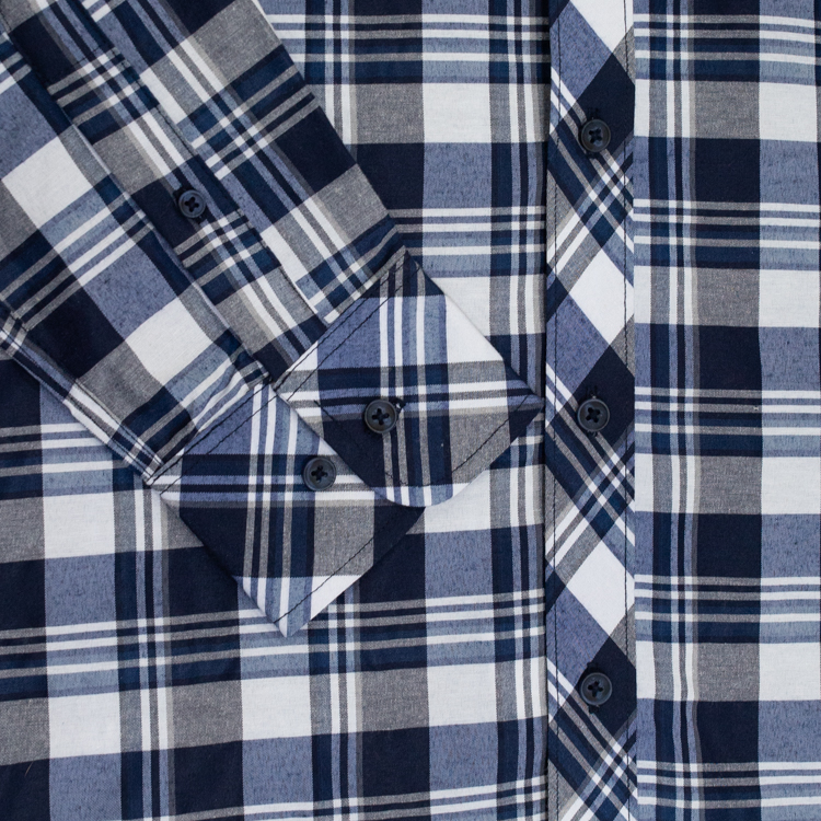 camisa azul estructura cuadros marca business casual slim 144138 AZUL 3