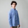 camisa azul estructura de cuadros marca business casual slim 147724 AZUL 1