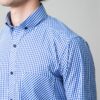 camisa azul estructura de cuadros marca business casual slim 147724 AZUL 2