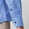 camisa azul estructura de cuadros marca business casual slim 147724 AZUL 4