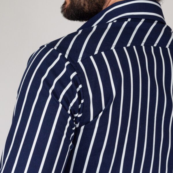 camisa azul estructura l neas verticales marca business casual slim 144158 AZUL 4