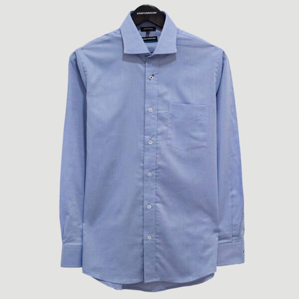 camisa azul estructura labrada marca emporium cl sico 140531 199976 1