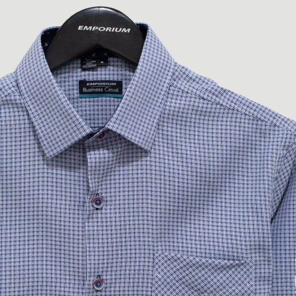 camisa azul estructura plana marca business casual cl sico 146305 AZUL 2